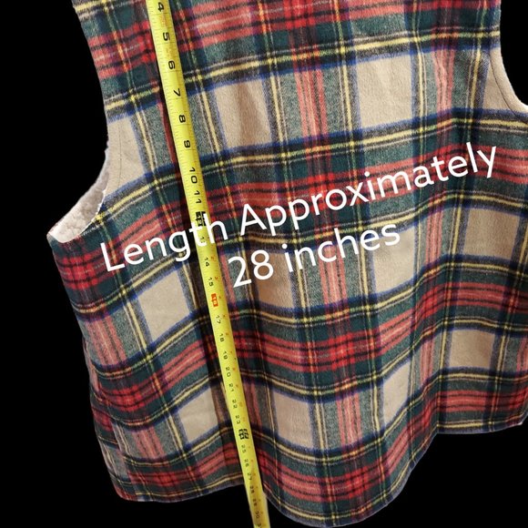 Maurices Plaid Sherpa Vest Women's Plus Size 2 - Picture 3 of 6